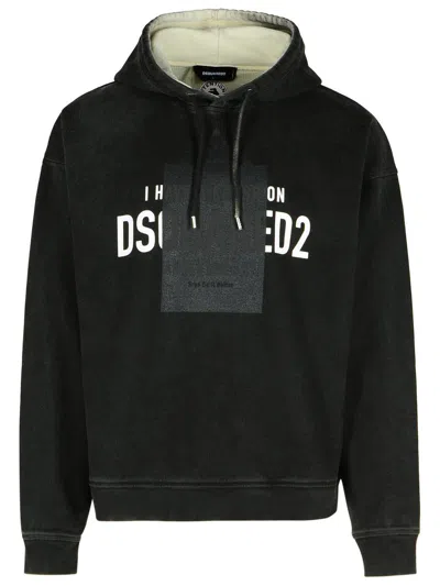 DSQUARED2 DSQUARED2 BLACK COTTON SWEATSHIRT