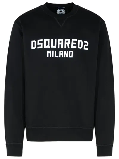 DSQUARED2 BLACK COTTON SWEATSHIRT