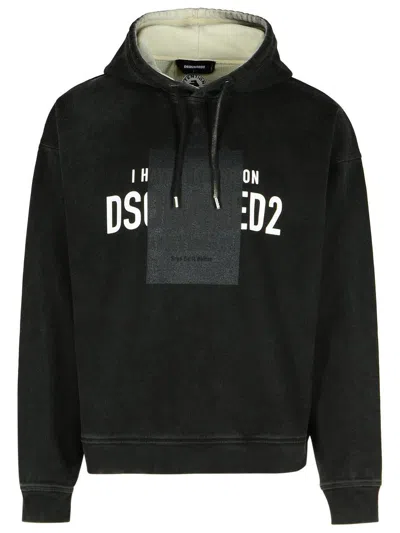 DSQUARED2 DSQUARED2 BLACK COTTON SWEATSHIRT