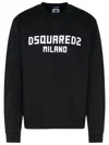 Dsquared2 Sweatshirt With Logo And Velvet Finish In Black