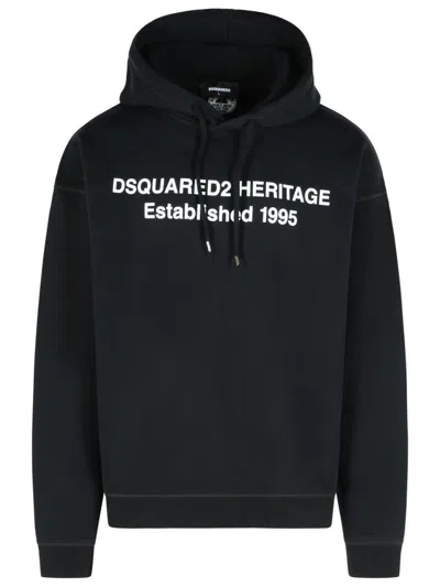 DSQUARED2 BLACK COTTON SWEATSHIRT
