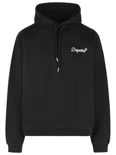 Dsquared2 Black Cotton Sweatshirt Men In Animal Print