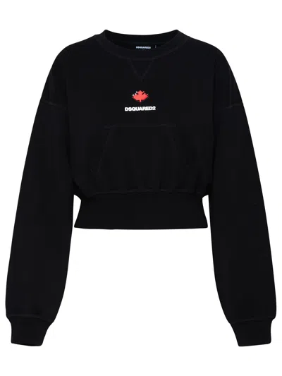 DSQUARED2 DSQUARED2 BLACK COTTON SWEATSHIRT