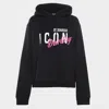 Dsquared2 Fleece Cotton Icon Darling Hoodie In Black
