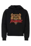 Dsquared2 Black Hoodie With Drawstring Hood And Maxi Logo Print On The Front In Cotton Man In Black