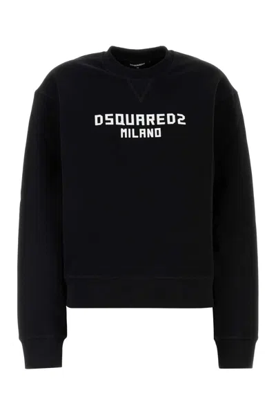 DSQUARED2 BLACK COTTON SWEATSHIRT