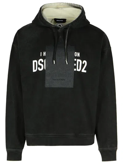 DSQUARED2 DSQUARED2 BLACK COTTON SWEATSHIRT MEN