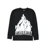 Dsquared2 Black Cotton Sweatshirt With Bold Logo Graphics In Black