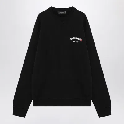 DSQUARED2 DSQUARED2  BLACK COTTON SWEATSHIRT WITH LOGO