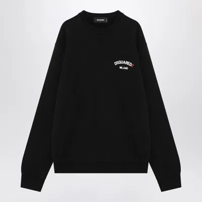 Dsquared2 Black Cotton Sweatshirt With Logo