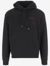 Dsquared2 Drawstring Hood Cotton Sweatshirt In Black