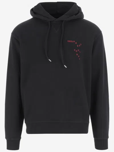 Dsquared2 Black Cotton Sweatshirt With Logo