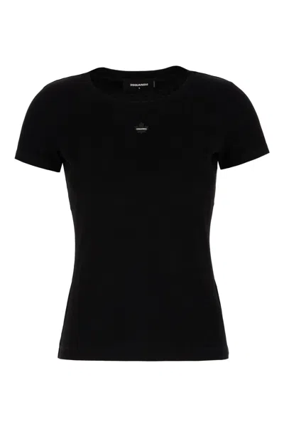 DSQUARED2 BLACK COTTON T-SHIRT