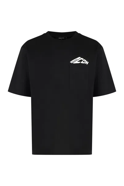 Dsquared2 Black Cotton T-shirt