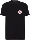 Dsquared2 Men Black T-shirt With Chest Logo Application In Cotton Man In Black