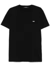 Dsquared2 Cotton Jersey T-shirt With Engraved Logo Plate In Black