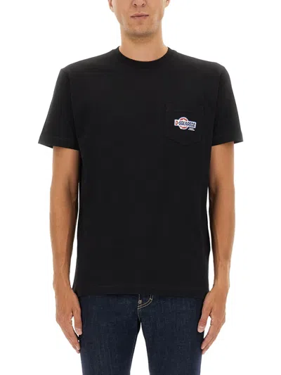 DSQUARED2 DSQUARED2 BLACK COTTON T-SHIRT