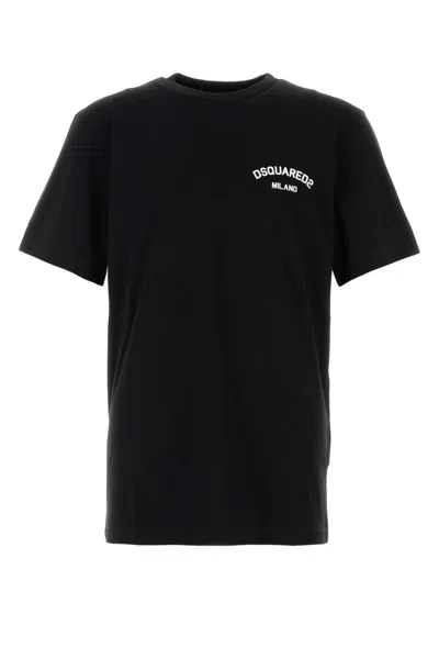 Dsquared2 Black Crew Neck T-shirt With Logo Print