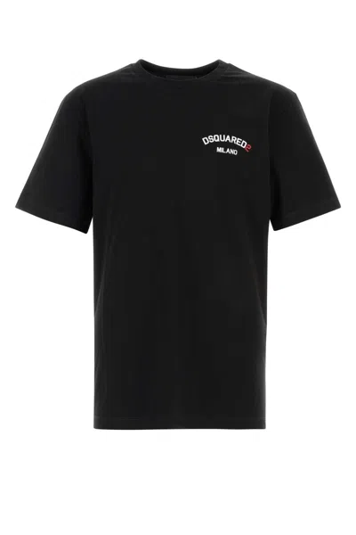 DSQUARED2 BLACK COTTON T-SHIRT