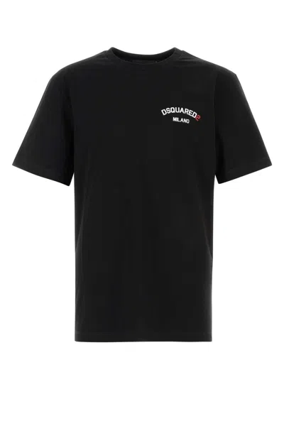 DSQUARED2 DSQUARED2 BLACK COTTON T-SHIRT