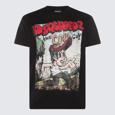 DSQUARED2 DSQUARED2 BLACK COTTON T-SHIRT 