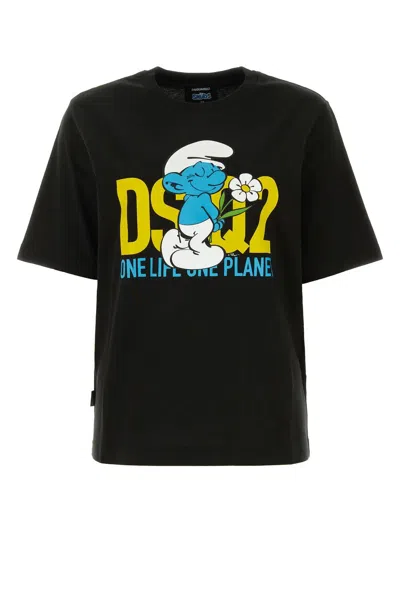 DSQUARED2 BLACK COTTON T-SHIRT