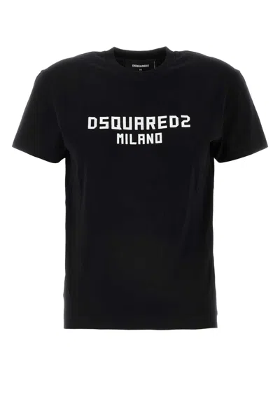 DSQUARED2 BLACK COTTON T-SHIRT