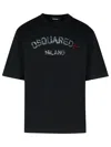 Dsquared2 Black Cotton T-shirt With Print In Black
