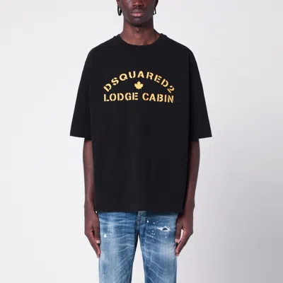 Dsquared2 Logo Graphic Crew Neck Relaxed Fit T-shirt In Black