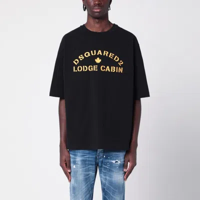 Dsquared2 Logo Graphic Crew Neck Relaxed Fit T-shirt In Black