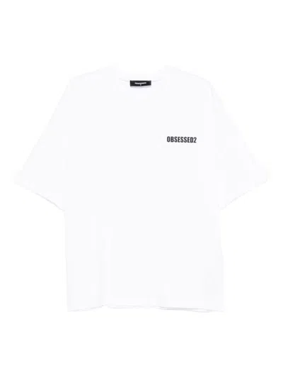 DSQUARED2 BLACK COTTON T-SHIRT WITH LOGO DETAILING