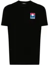 Dsquared2 Black Cotton T-shirt With Logo Patch