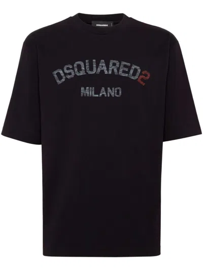 Dsquared2 Black Cotton T-shirt With Print