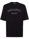 Dsquared2 Black Cotton T-shirt With Print In Black