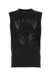 Dsquared2 Sleeveless Crew Neck Tank Top With Graphic Print In Black