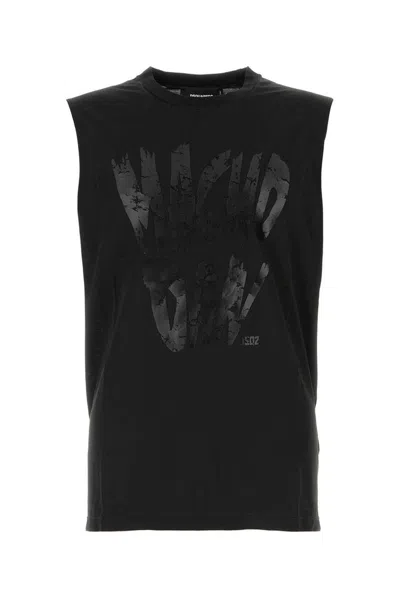 Dsquared2 Black Cotton Tank Top