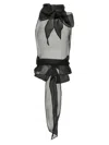 Dsquared2 'bow Layered Sheer Sleeveless Top' In Black