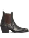 Dsquared2 D2 X Magliano Black Ankle Boots With Elastic Panels On The Side In Leather Man In Multi