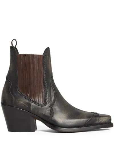 DSQUARED2 DSQUARED2 BLACK COWBOY ANKLE BOOTS WITH HEEL