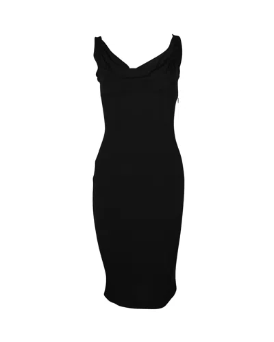 Dsquared2 Black Cowl Neck Midi Dress