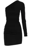Dsquared2 Black Crepe One-shoulder Mini Dress In Black