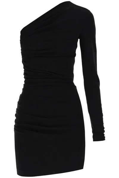 Dsquared2 Black Crepe One-shoulder Mini Dress
