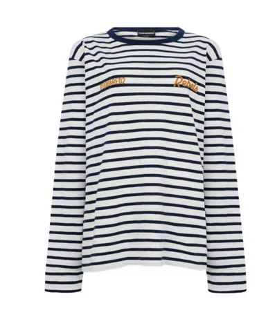 Dsquared2 Black Crew Neck Stripes Logo T-shirt In Multi