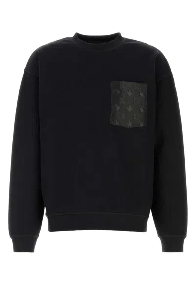 Dsquared2 Cotton Sweatshirt Crew Neck Front Pocket In Blue
