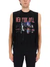 Dsquared2 Fringed Graphic T-shirt In Black