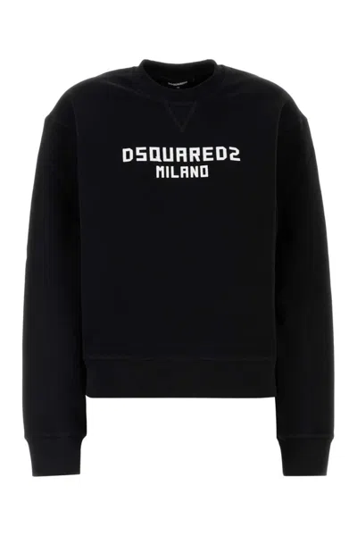 Dsquared2 Black Crewneck Cotton Sweatshirt