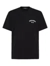 Dsquared2 Black Crew-neck T-shirt With Logo On The Front In Cotton Man In Black