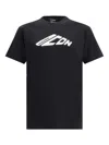 Dsquared2 Short Sleeve Cotton T-shirt With Bold Logo Print In Black