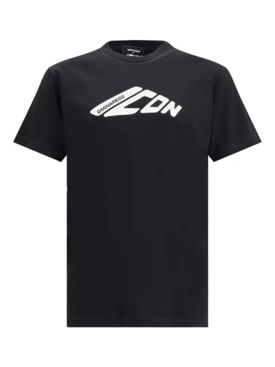 DSQUARED2 BLACK CREWNECK LOGO T-SHIRT