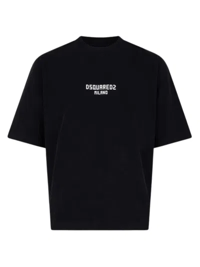 Dsquared2 Logo Printed Crewneck T-shirt In Black